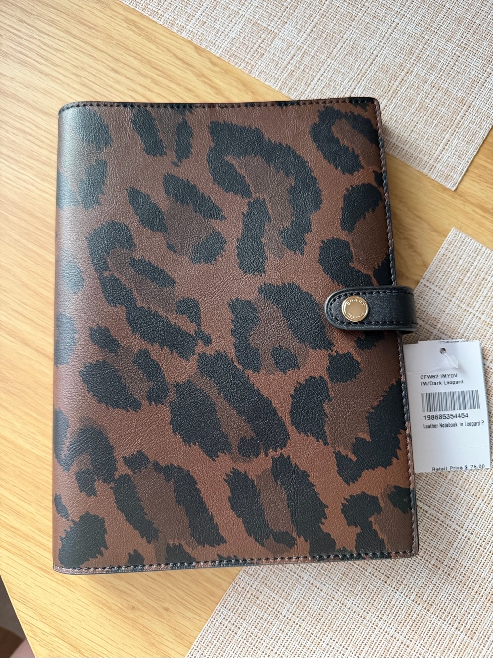 Coach Notebook With Leopard Print NWT